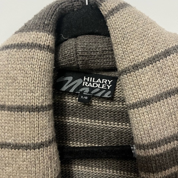 Hilary Radley Tan Knitted Cardigan Large 2 Button Lambs Wool - Picture 7 of 7